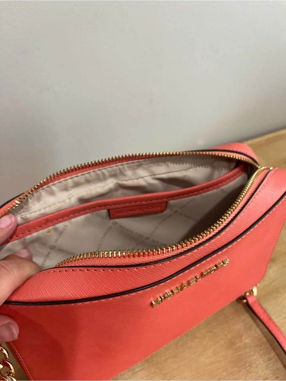 Michael Kors Coral-Pink Saffiano Crossbody
